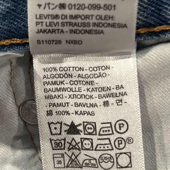 Levis 405 Shorts Mens 34 Blue Jorts Denim Medium Wash American Dad Y2K - Picture 3 of 6